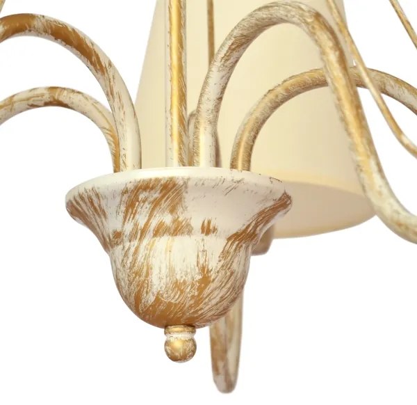 Lampadario a sospensione con catena MALBO 3xE27/15W/230V beige