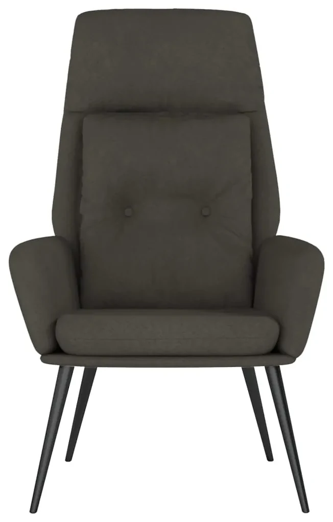 Poltrona rilassante grigio scuro in similpelle scamosciata