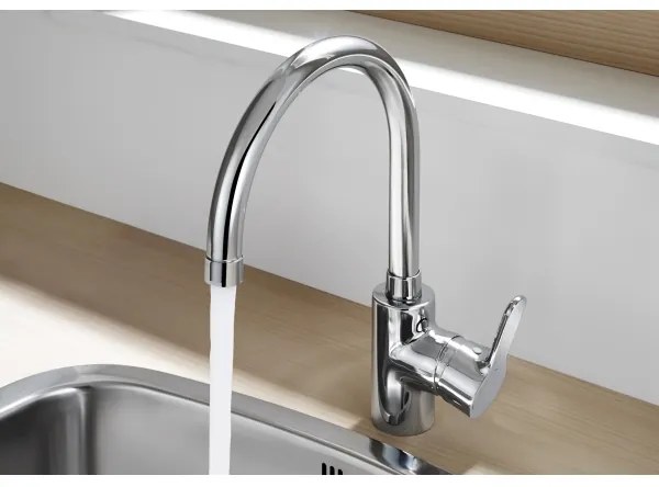 Roca A5A8409C00 - Miscelatore lavabo L20 32,5 cm cromo lucido