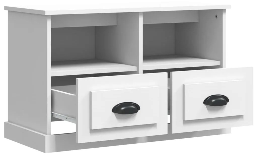 Mobile Porta TV Bianco 80x35x50 cm in Legno Multistrato