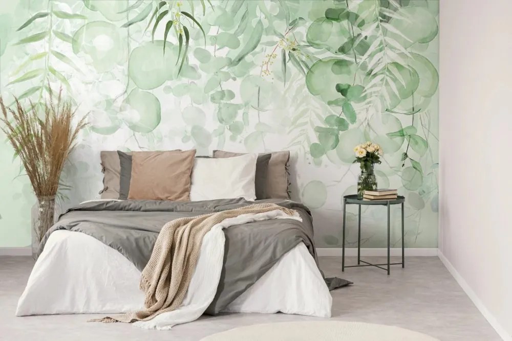 Carta da parati – Foglie Verdi Delicate