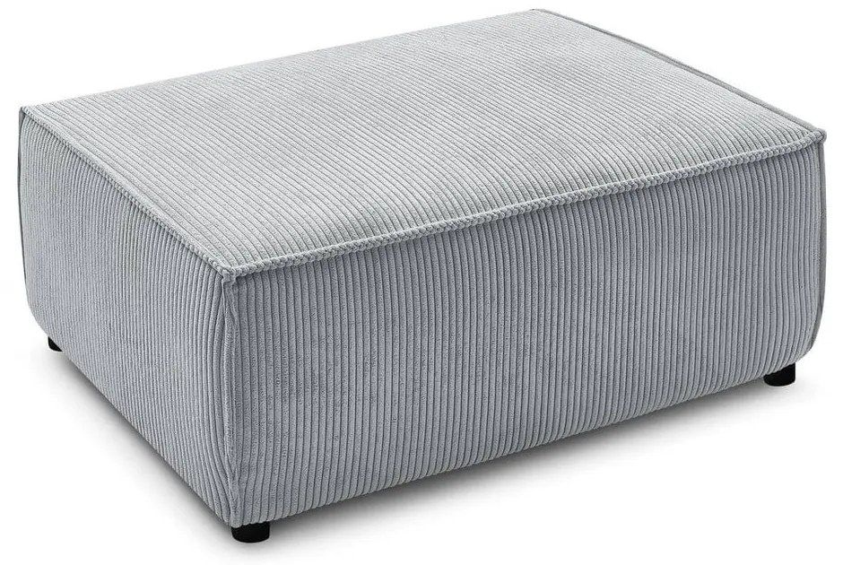 Sgabello in velluto a coste grigio chiaro Nihad - Bobochic Paris