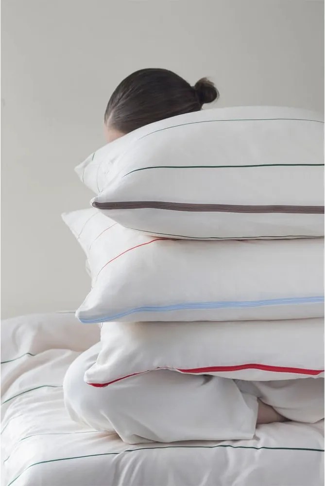 Biancheria da letto singola in cotone satin rosso e beige 140x200 cm Align - Mette Ditmer Denmark