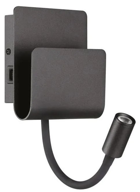 Ideal Lux - Luce Spot da parete a LED PROBE LED/9,5W/230V USB CRI 90 nero