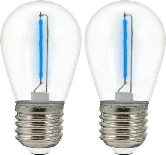 SET 2x Lampadina LED PARTY E27/0,3W/36V blu