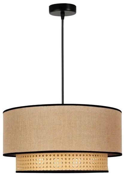 Duolla - Lampadario a sospensione con filo BOHO 1xE27/15W/230V diametro 45 cm beige/rattan