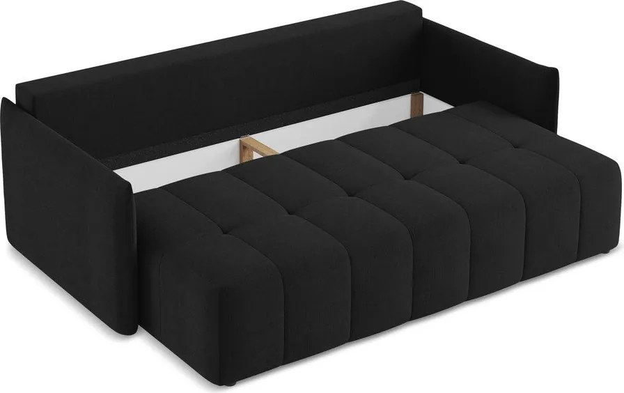 Divano nero allungabile/con contenitore 225 cm Moku – Makamii