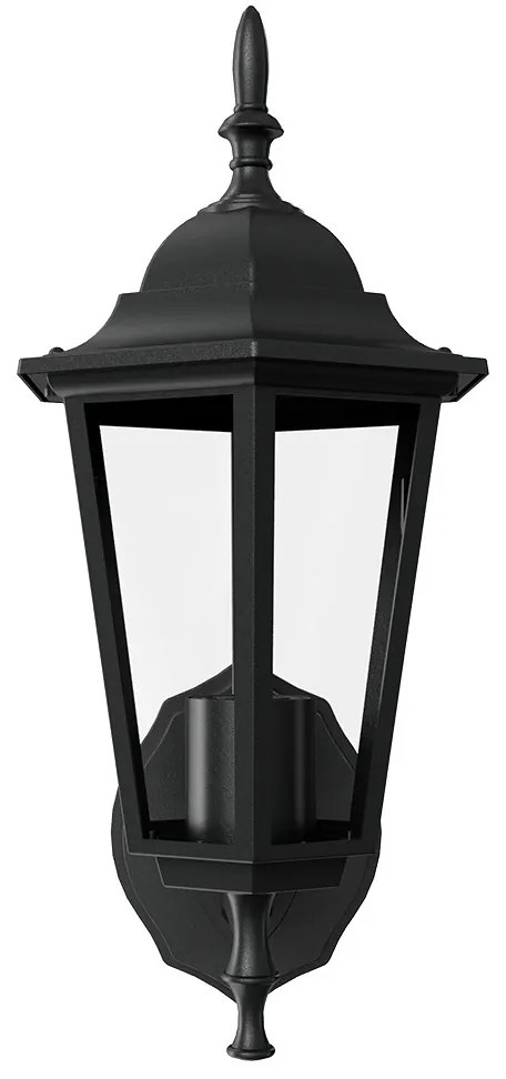 Applique Lanterna da Esterno IP54 E27 Nera - Serie TOSCA 1A