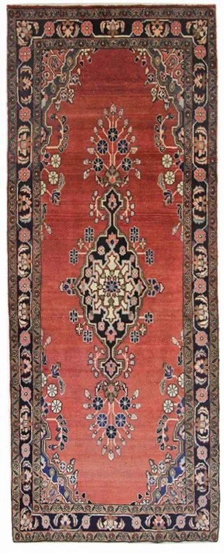 Hamedan Tappeto persiano 300 x 120 Rosso (Iran) Annodato A Mano