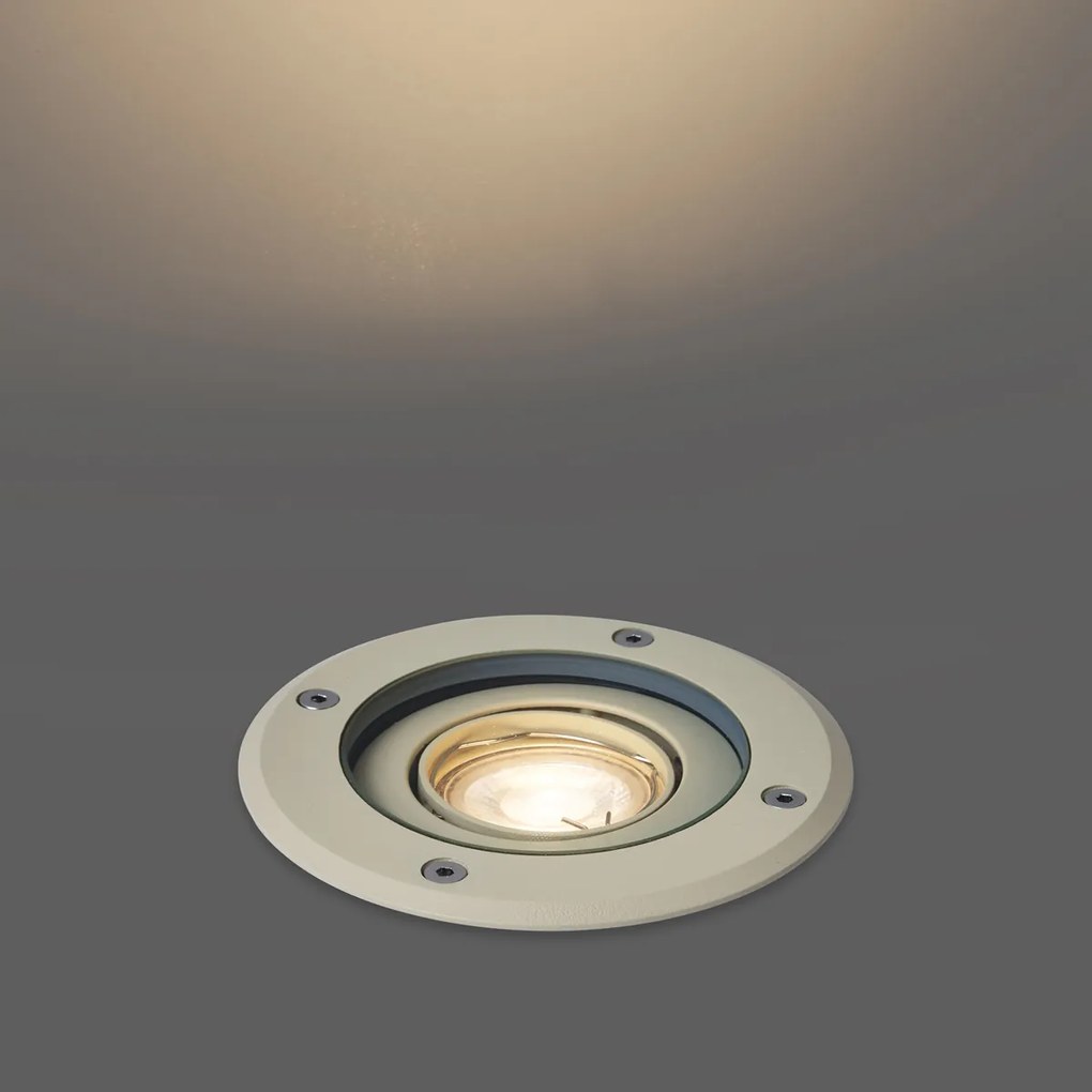 Faretto da terra moderno beige GU10 50mm regolabile IP65 - Delux