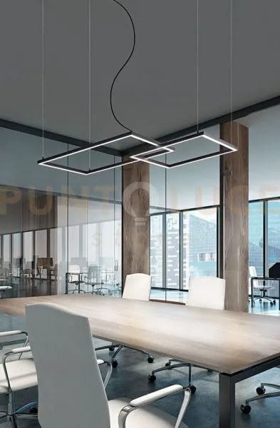 Sospensione in alluminio colore nero cross led 64w cct 3000k 4000k ...