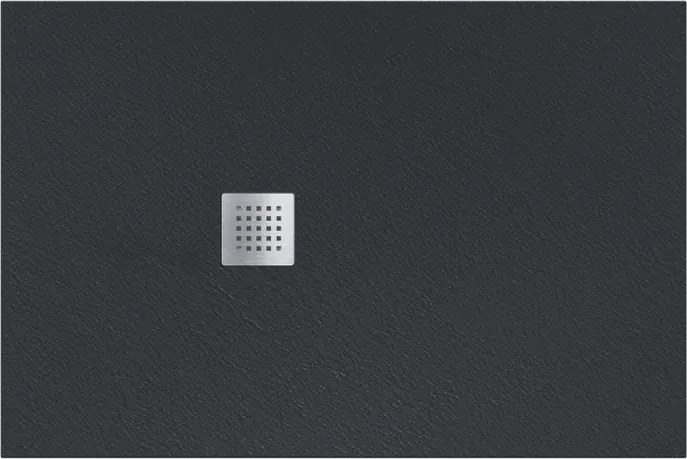 Piatto doccia in resina Strato nero L 160 x L 100 x H 3 cm effetto pietra