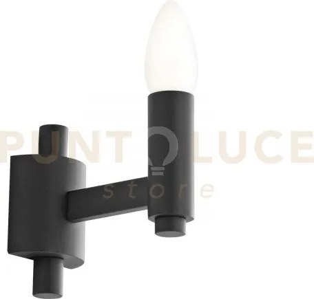 Applique a parete karol grigia 1 luce attacco e14 3x12,5x11,6cm  in...