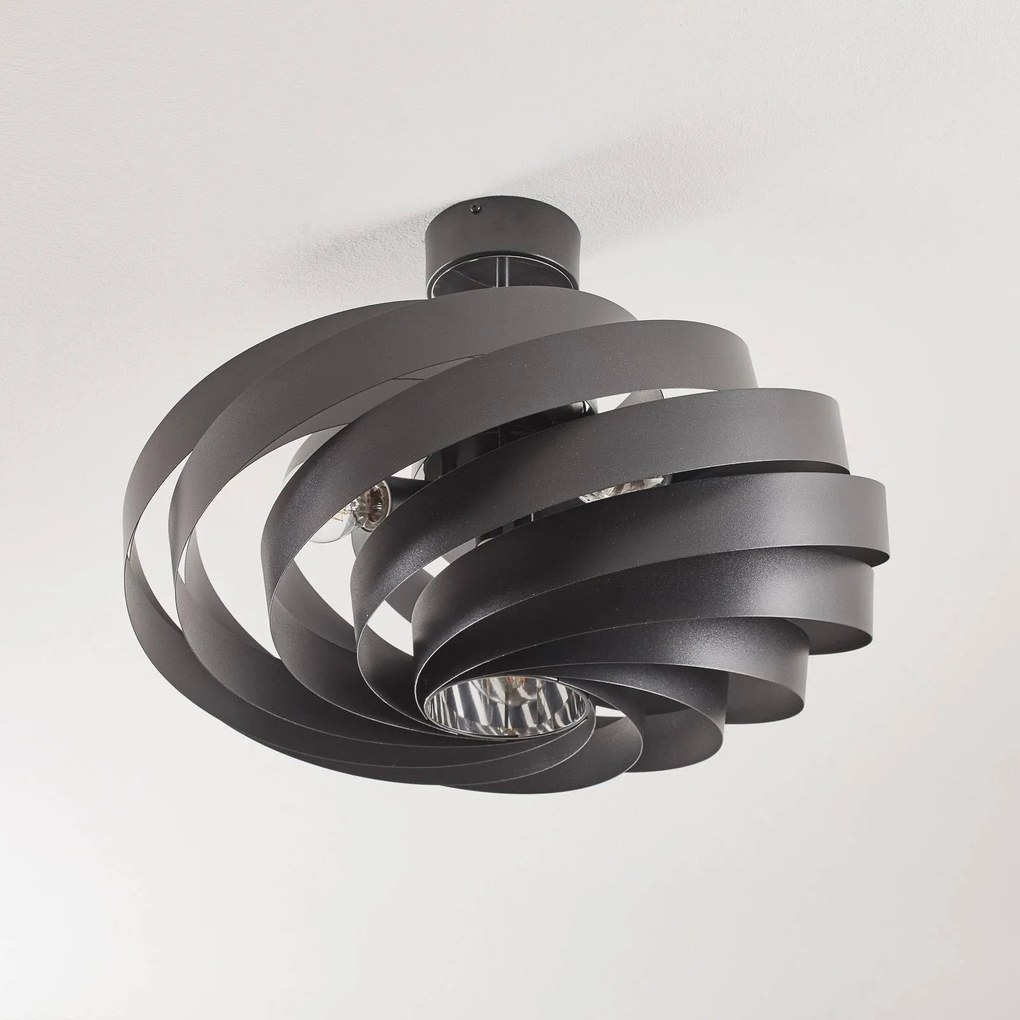 Plafoniera soffitto Vento Domiluce, dimmerabile, Nero, Soggiorno / Sala da pranzo, Metallo, Moderno, Plafoniera
