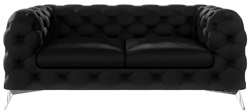 Divano nero con rivestimento in velluto 185 cm Chelsea – Ropez