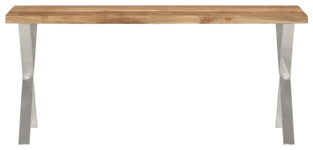 Panca con bordi vivi 105 cm in legno massello di acacia