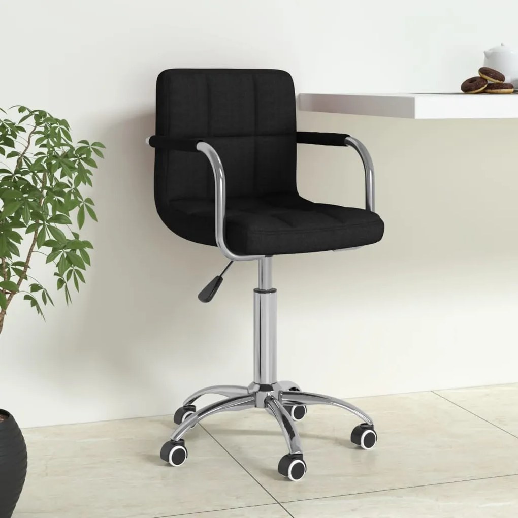 Sedia Girevole Da Ufficio Nera İn Tessuto /