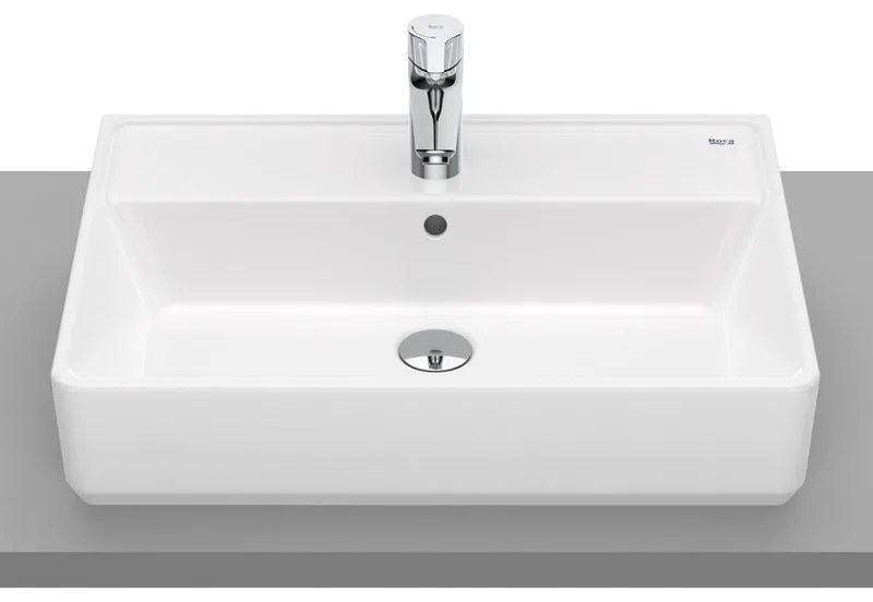 Lavabo da appoggio Domus rettangolare in ceramica L 60 x H 13 x P 42 cm bianco lucido