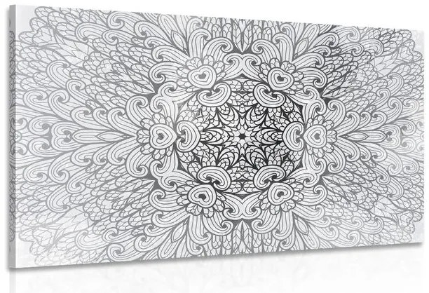 Stampa su tela – Mandala etnica in bianco e nero