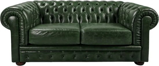 Divano 2 Posti Royal Chesterfield L175 cm in Pelle Vintage - Verde