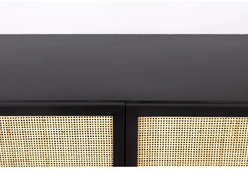 Cassettiera alta in rattan nero 80x100 cm Guuji - White Label