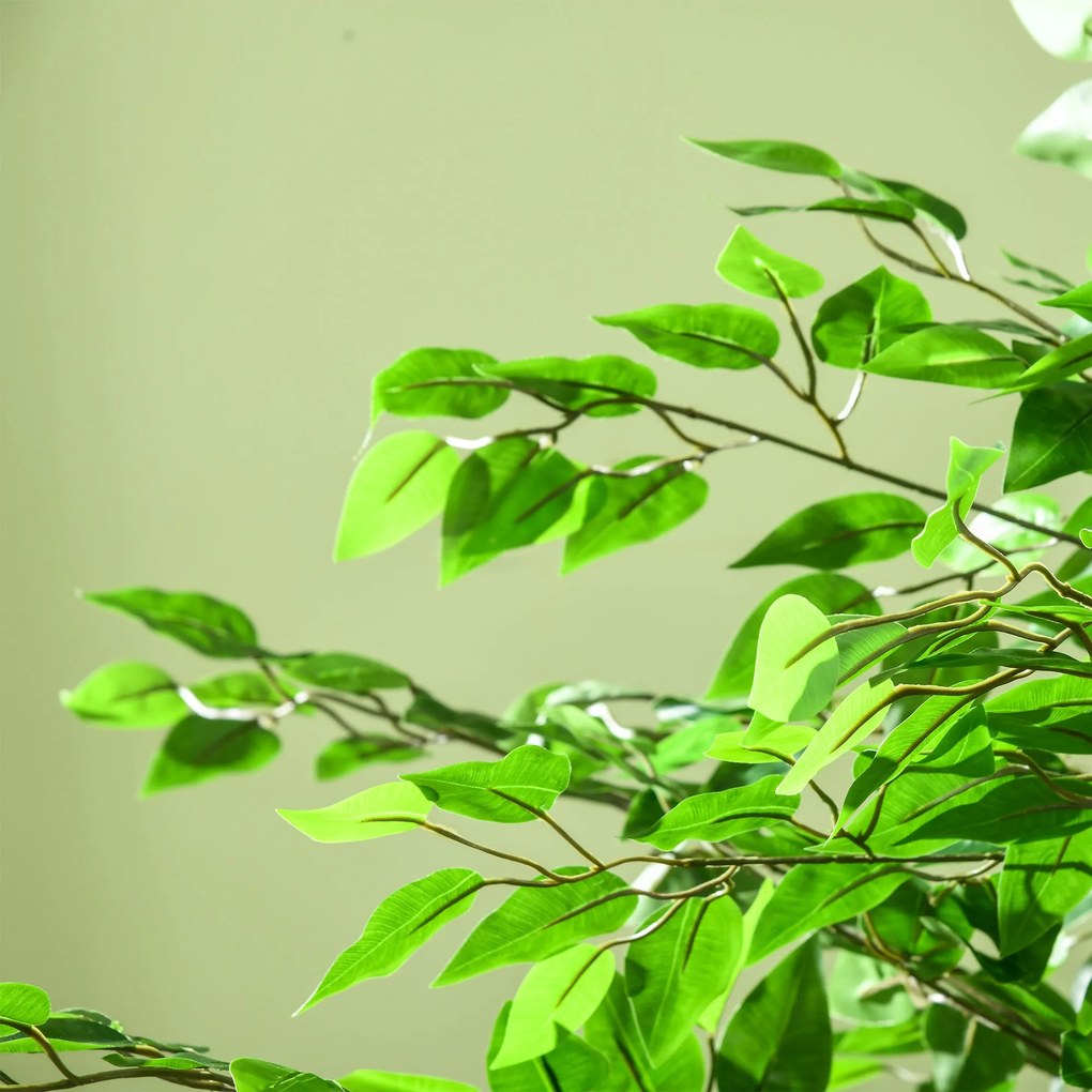 Pianta Artificiale di Ficus con Vaso per Interni ed Esterni 180 cm Verde...