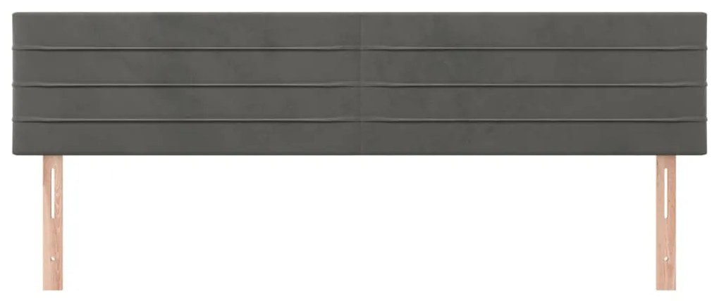 Testiera 2 pz grigio scuro 80x5x78/88 cm in velluto