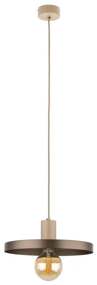 Lampadario a sospensione con filo SILA 1xE27/15W/230V diametro 30 cm marrone/beige