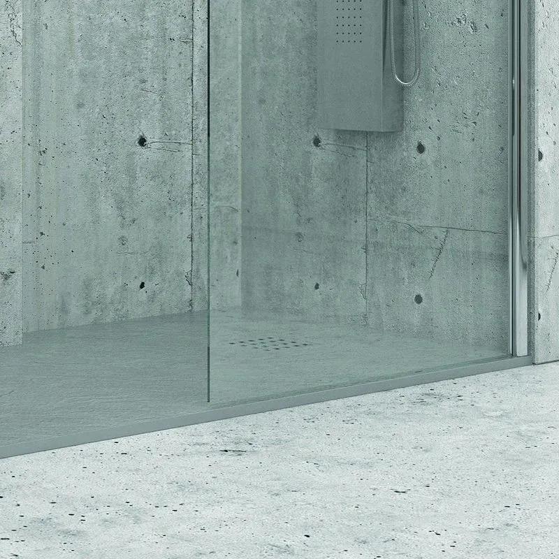 Kamalu - piatto doccia 100x70 cm effetto pietra colore grigio cemento