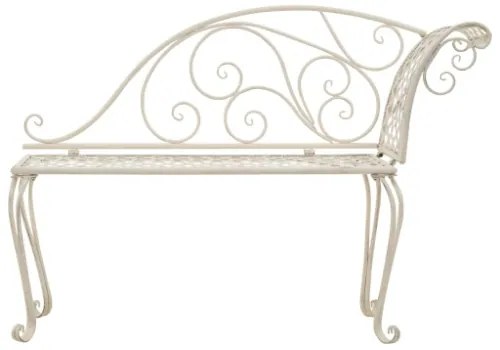 Sdraio da Giardino 128 cm in Metallo Anticato Bianco