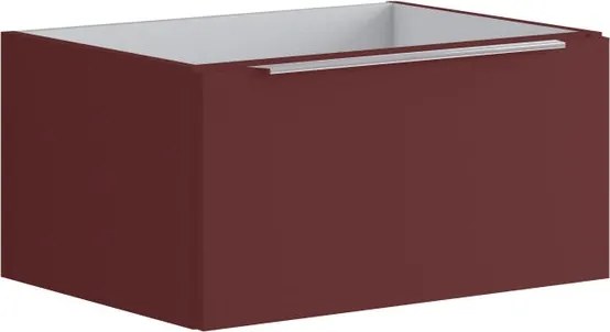 Cassettone bagno Brera 1 cassetto P 45.5 x L 59.5 x H 30 cm laccato opaco rosso jaipur