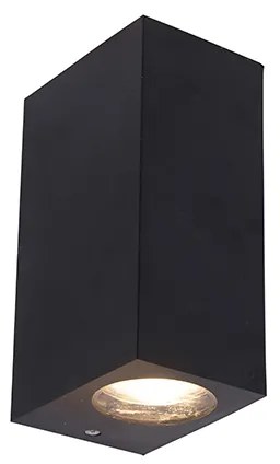 Lampada da parete smart nera in plastica con 2 Wifi GU10 - Baleno