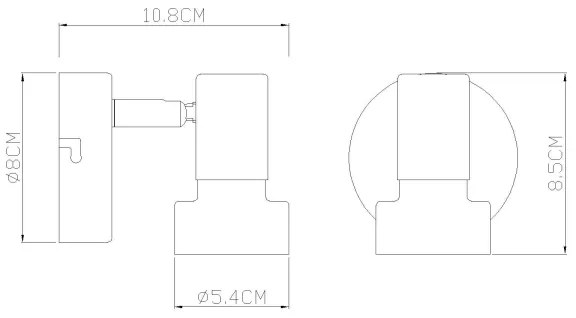 Globo 57917-1G - Faretto da parete MASON 1xGU10/25W/230V nero/oro