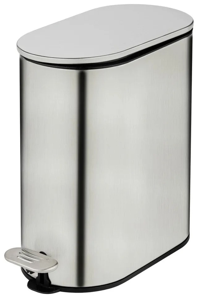 Cestino per la spazzatura color argento opaco in acciaio inox con pedale 5 l Collungo – Wenko