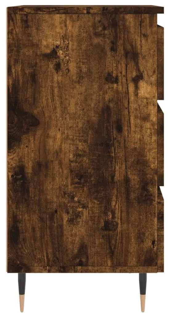 Comodino Rovere Fumo 40x35x69 cm in Legno Multistrato