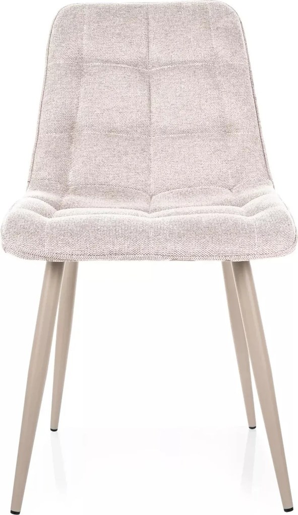 Sedia Chic Brego in tessuto beige chiaro Brego 22 con struttura in metallo color cashmere – 50x88 cm