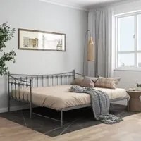 Telaio Divano Letto Estraibile Grigio in Metallo 90x200 cm 324760