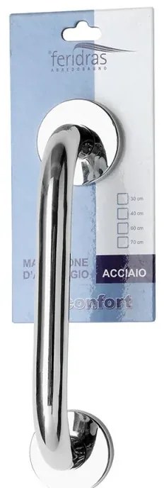 Maniglione di sicurezza cromato 30 cm per disabili in acciaio inox