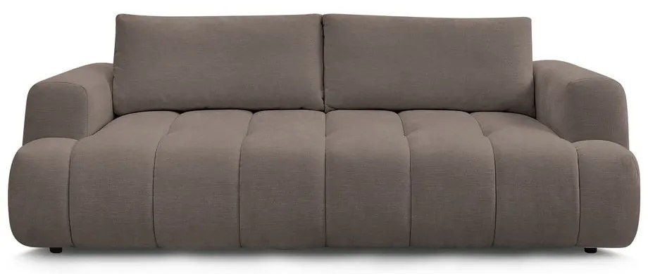 Divano grigio tortora allungabile e con contenitore rivestito in ciniglia 251 cm Fuji – Bobochic Paris