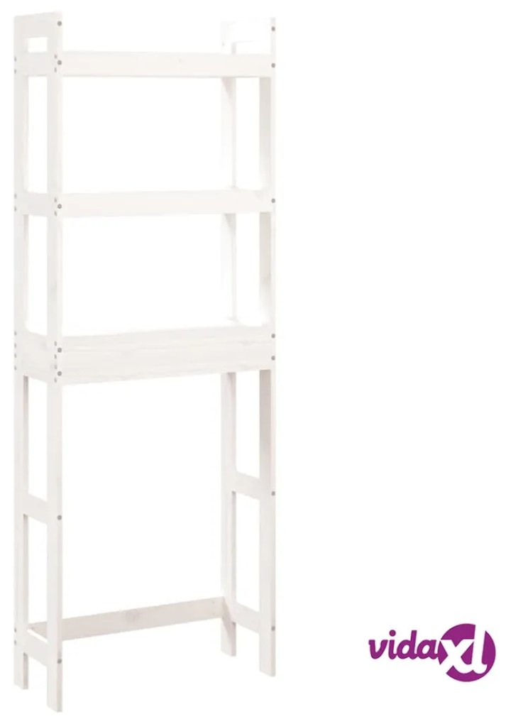 vidaXL Rastrelliera da Bagno Bianca 63x26x171 cm Legno Massello Pino