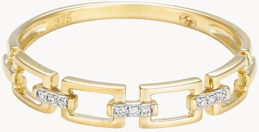 Anello in oro giallo con diamanti Maillage