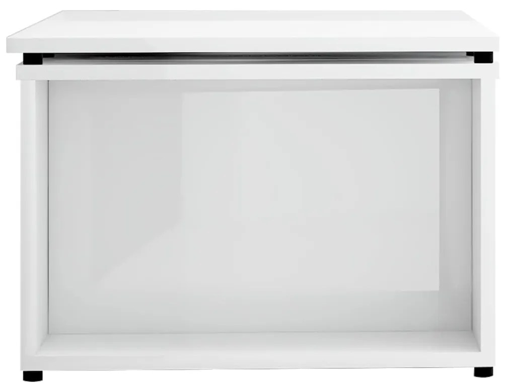 Tavolino Salotto Bianco Lucido 150x50x35 cm Legno Multistrato