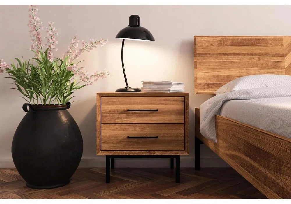 Letto matrimoniale in rovere 140x200 cm Abies 2 - The Beds