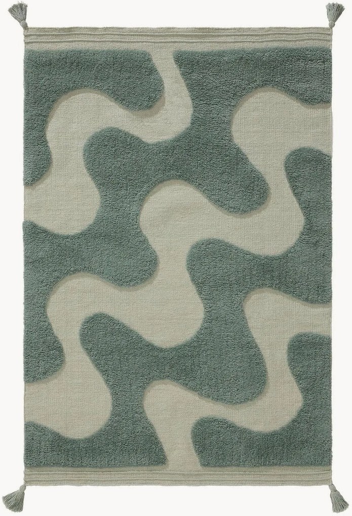 Tappeto in cotone artigianale con motivo in rilievo Muriel