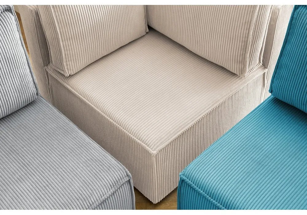 Divano angolare a U in velluto a coste variabile Nihad modular - Bobochic Paris