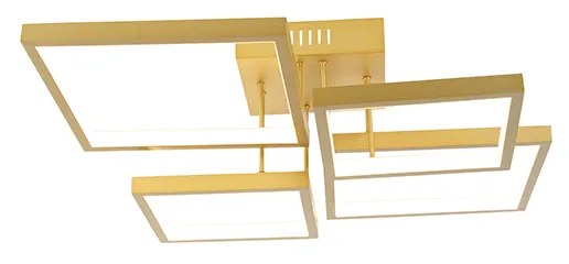 Plafoniera oro con LED dimmerabile a 3 livelli 4 luci - Lejo
