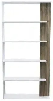 Libreria Alisha Bianca e Naturale, 90x23,5x180