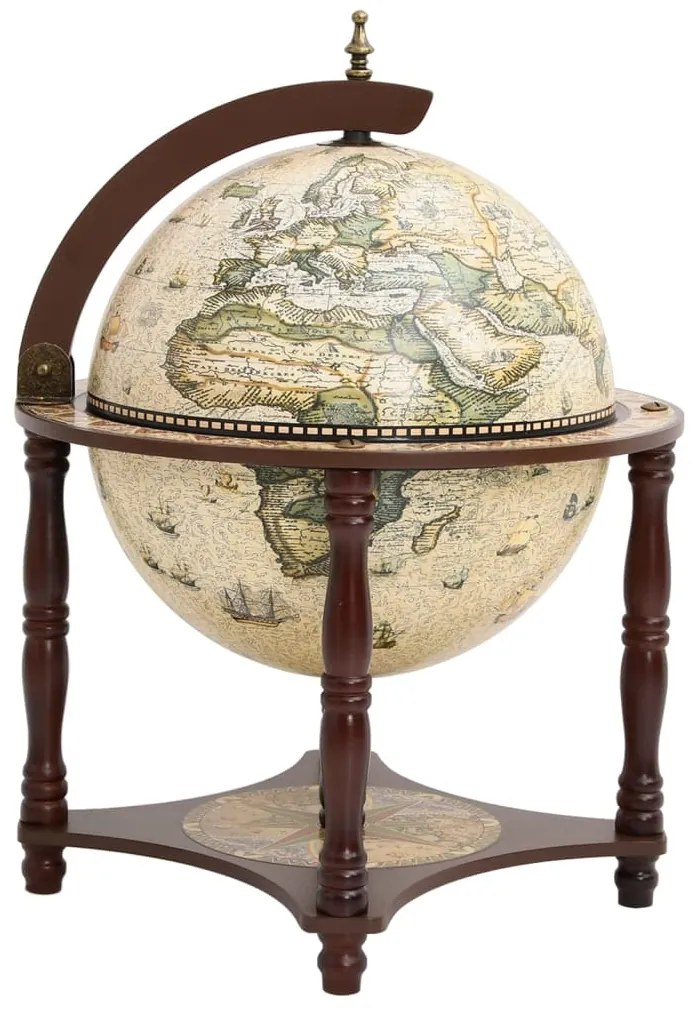 Bar A Globo Portavini Marrone Legno Massello Di Eucalipto /