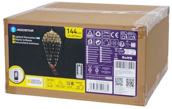 Aigostar - Decorazione natalizia LED da esterno LED/3xAA IP44 Babbo Natale