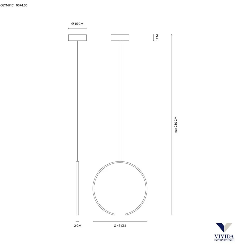 Olympic sospensione Ø45 24w 3000k - 4000k